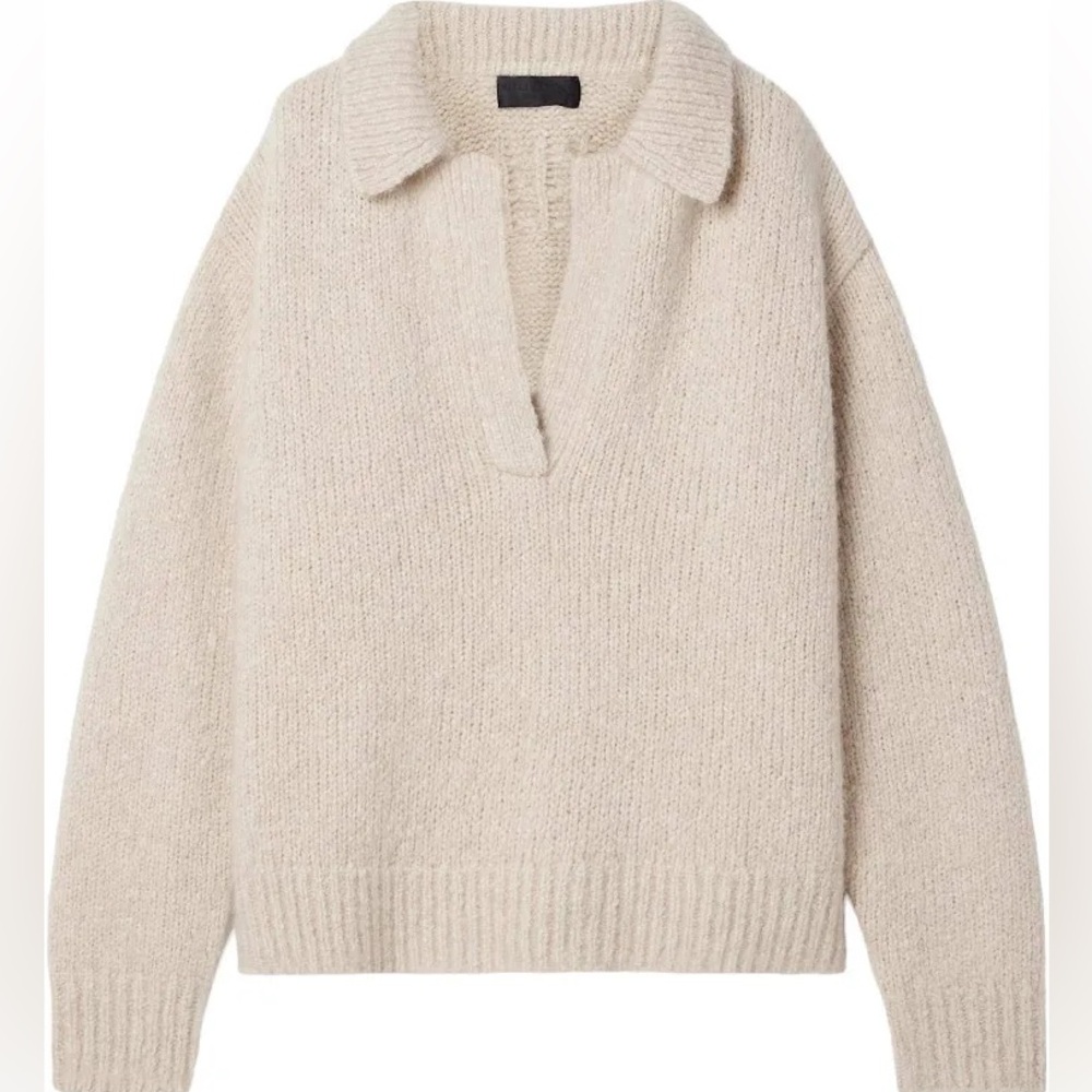 Nili Lotan Callen Cashmere Collar Sweater Large NWT